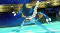 Frogadier de Ash paralizado.