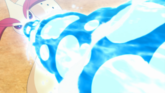 Milotic de Cynthia/Cintia usando hidrobomba.