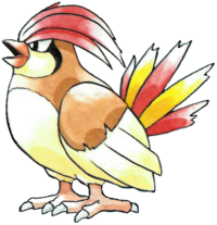 Pidgeotto en Pokémon Rojo y Verde.