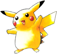 Pikachu en la edición japonesa de Pokémon Amarillo.