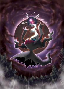 Ilistración de Darkrai usando brecha negra.
