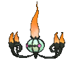 Imagen de Chandelure variocolor en Pokémon X, Pokémon Y, Pokémon Rubí Omega, Pokémon Zafiro Alfa, Pokémon Sol, Pokémon Luna, Pokémon Ultrasol y Pokémon Ultraluna