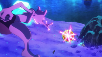 Mewtwo de Elaine usando onda mental.