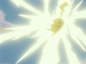 Pikachu usando trueno.