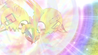 Tapu Koko usando brillo mágico.