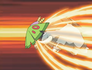 Donphan de Ash usando Tacleada/Derribo.