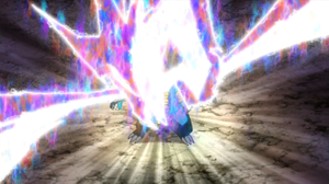 Druddigon de Aliana/Amapola usando Pulso Dragón.