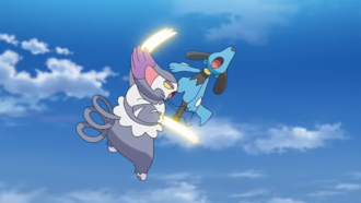 Purugly del Equipo Rocket/Team Rocket usando garras furiosas/golpes furia.
