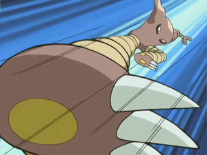 EP422 Hitmonlee usando Patada Voladora/Patada Salto.