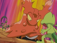 Slugma usando golpe cuerpo.