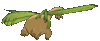 Imagen posterior de Tropius variocolor en Pokémon X, Pokémon Y, Pokémon Rubí Omega, Pokémon Zafiro Alfa, Pokémon Sol, Pokémon Luna, Pokémon Ultrasol y Pokémon Ultraluna