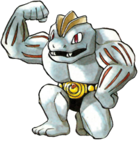 Machoke en Pokémon Rojo y Verde.