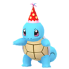Squirtle con gorro de fiesta rojo