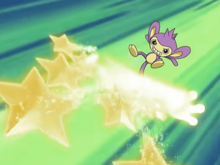 Aipom de Ash usando Velocidad/Rapidez