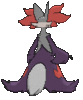 Imagen posterior de Delphox variocolor en Pokémon X, Pokémon Y, Pokémon Rubí Omega, Pokémon Zafiro Alfa, Pokémon Sol, Pokémon Luna, Pokémon Ultrasol y Pokémon Ultraluna