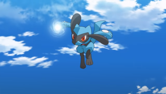 Riolu de Ash usando onda de vacío/onda vacío.