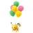 Pikachu Vuelo con globos verdes