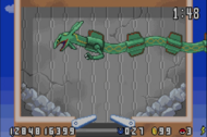 Rayquaza con la boca azul en Pokémon Pinball: Rubí y Zafiro.