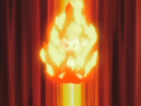 Chimchar usando Rueda de Fuego/Rueda Fuego.