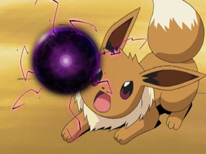 Eevee usando bola sombra.