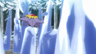 Starmie de Misty usando giro rápido.