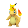 Charmander con gorro de Pikachu