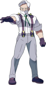 Lirio, líder de gimnasio de tipo dragón. Su gimnasio está en Ciudad Caolín, su medalla será la Medalla Leyenda. Es exclusiva de Pokémon Negro.