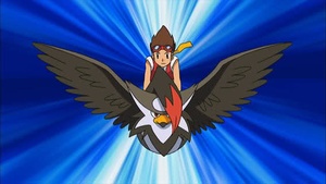 Staraptor volando con Verán.