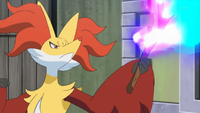 Delphox usando fuego fatuo.