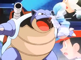 Blastoise usando rayo burbuja.