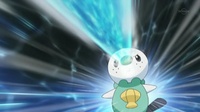 Oshawott usando pistola agua.