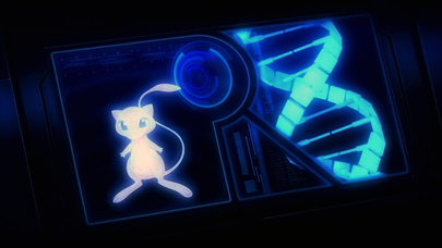 Esquema del ADN de Mewtwo donde se aprecia a Mew.