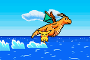 Dragonite rescatando a Pikachu