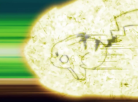 Pikachu usando placaje eléctrico.