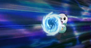 Oshawott usando Hidrobomba.