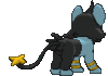 Imagen posterior de Luxio macho en Pokémon X, Pokémon Y, Pokémon Rubí Omega, Pokémon Zafiro Alfa, Pokémon Sol, Pokémon Luna, Pokémon Ultrasol y Pokémon Ultraluna