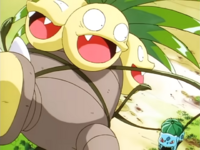 Bulbasaur de Ash usando Látigo Cepa.
