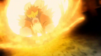 Entei usando envite ígneo.