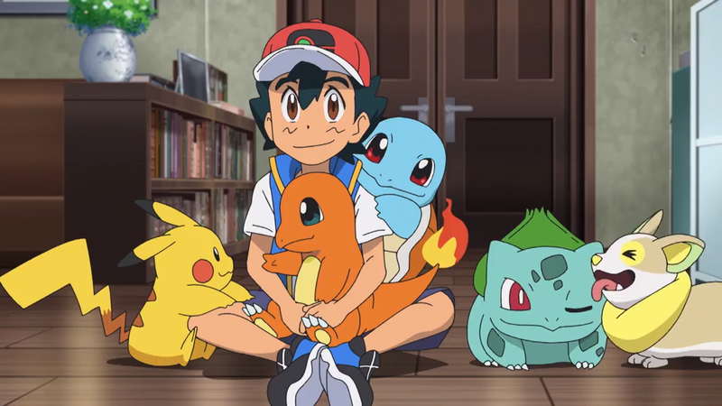 Archivo:EP1091 Ash junto a varios Pokémon.png