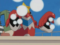 Crawdaunt usando rayo burbuja.