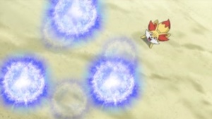 Fennekin usando poder oculto.