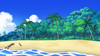 Playa del sur en el anime.