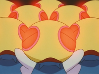 Varios Dunsparce usando fulmirada/deslumbrar.