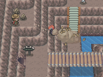 León usando treparrocas en Pokémon Platino.