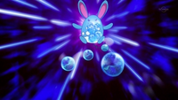 Azumarill usando rayo burbuja.