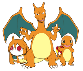 Gijinka Charizard de aimaina Miku en The Pokémon Inside My Heart.