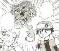Charmeleon de Satoshi usando lanzallamas en el PMZ04.