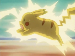 Pikachu usando rayo.