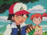 Ash intentando comerse un bonguri negro