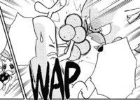 Primeape del encargado de la guardería Pokémon usando tajo cruzado.